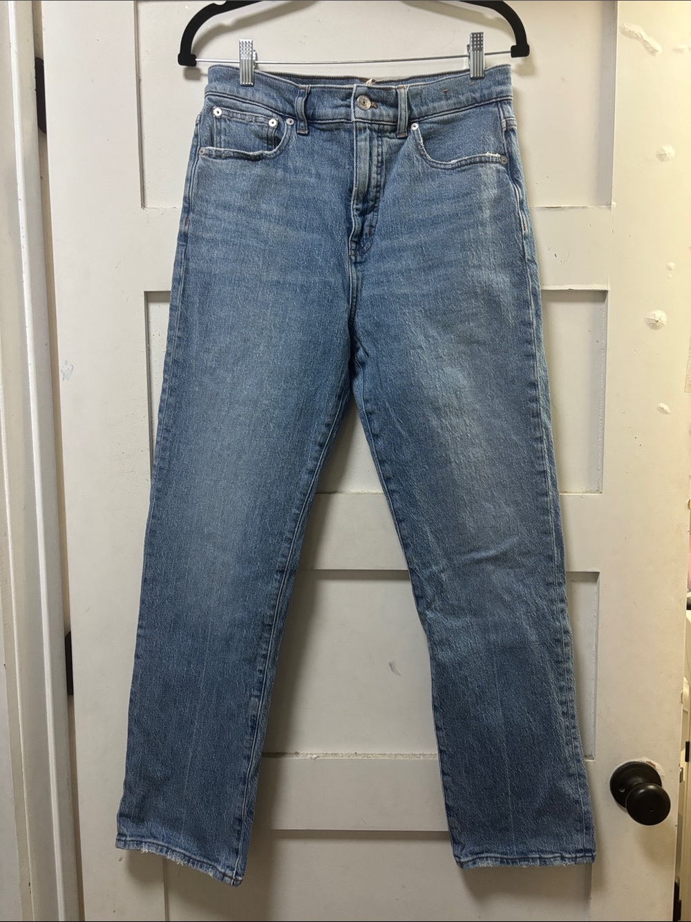 Madewell Straight Leg Jeans in Light Blue Wash